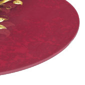 ゴールデントレブルクレフ、 音符記号とバラ花 カッティングボード (角)