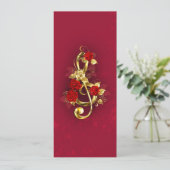 ゴールデントレブルクレフ、 音符記号とバラ花 シーズンカード (スタンド正面)