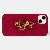 ゴールデントレブルクレフ、 音符記号とバラ花 Case-Mate iPhoneケース (裏面 (横))