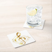 ゴールデントレブルクレフ、 音符記号コースター スクエアペーパーコースター (インサイチュ)