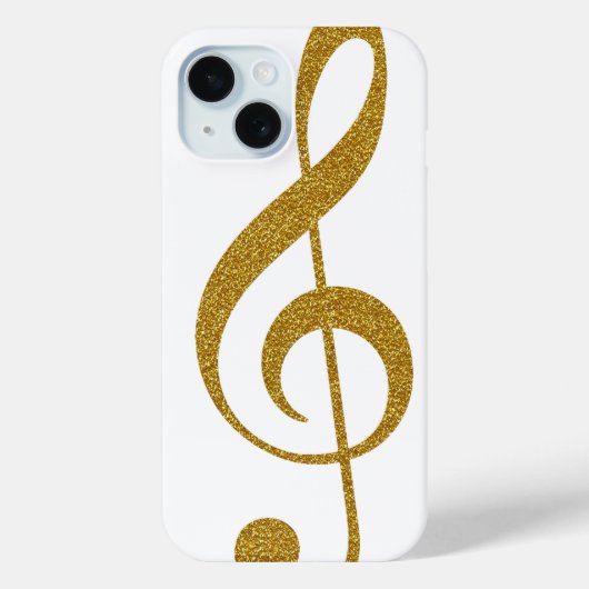 ゴールデントレブルクレフ、 音符記号ミュージカルノート Case-Mate iPhoneケース (裏面)