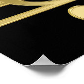 ゴールデントレブルクレフ、 音符記号 ポスター (角)