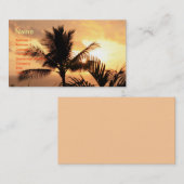 ゴールデントロピカルサンセット&パームツリービジネスカード 名刺 (正面/裏面)