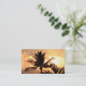 ゴールデントロピカルサンセット&パームツリービジネスカード 名刺 (スタンド正面)