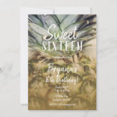 ゴールデントロピカルパイナップルスウィート16パーティー 招待状 (正面)