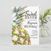 ゴールデントロピカルパイナップルスウィート16ビーチパーティー 招待状 (スタンド正面)