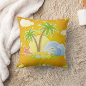 ゴールデントロピカルパラダイス装飾用クッション クッション (ブランケット)