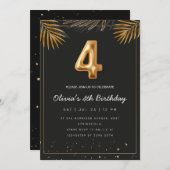 ゴールデントロピカルパ離れームズ4th誕生日 招待状 (正面/裏面)