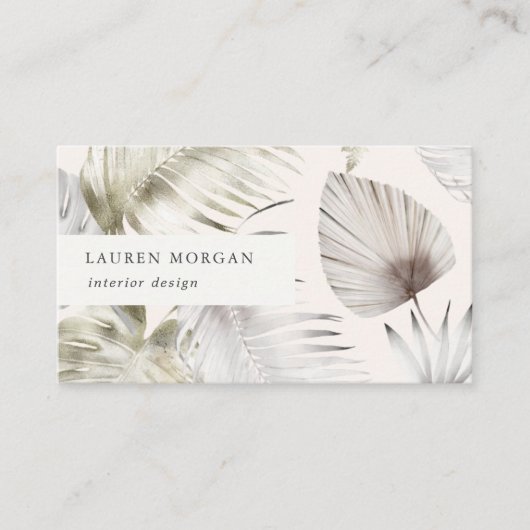 ゴールデントロピカルフローラ水彩名刺 名刺 (正面)