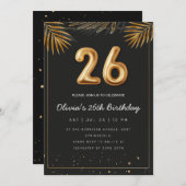ゴールデントロピカル離れパームズ26誕生日 招待状 (正面/裏面)