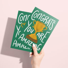 ゴールデントロフィーおめでとうグリーティングカード カード