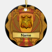 ゴールデントロフィー名前をカスタムするオーナメント セラミックオーナメント (正面)