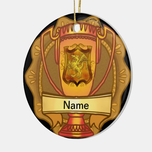 ゴールデントロフィー名前をカスタムするオーナメント セラミックオーナメント (左)
