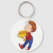 ゴールデントロフィー賞受賞者を保持する少年 キーホルダー (正面)