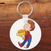ゴールデントロフィー賞受賞者を保持する少年 キーホルダー (正面)