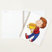 ゴールデントロフィー賞受賞者を保持する少年 プランナー手帳 (ディスプレー)