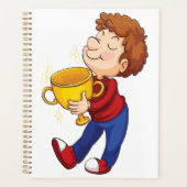 ゴールデントロフィー賞受賞者を保持する少年 プランナー手帳 (正面)