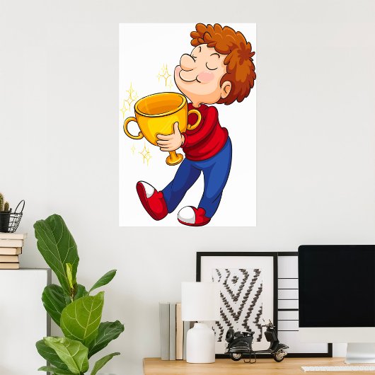 ゴールデントロフィー賞受賞者を保持する少年 ポスター