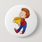 ゴールデントロフィー賞受賞者を保持する少年 缶バッジ (正面)