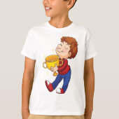 ゴールデントロフィー賞受賞者を保持する少年 Tシャツ (正面)