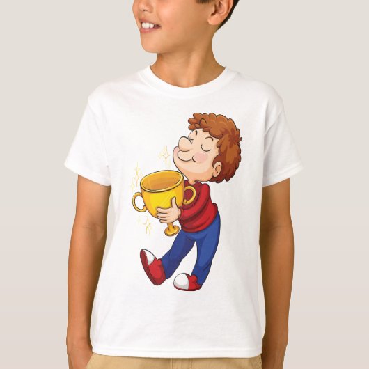 ゴールデントロフィー賞受賞者を保持する少年 Tシャツ (正面)