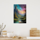 ゴールデントワイライトエンチャント夕べリバー ポスター (キッチン)