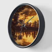 ゴールデントワイライトサンセット 壁時計 (傾斜)