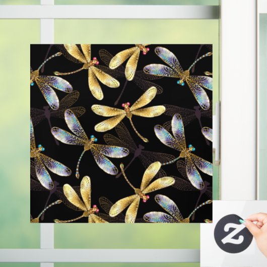 ゴールデントンボのシームレスパターン ウィンドウサイン (ホーム)