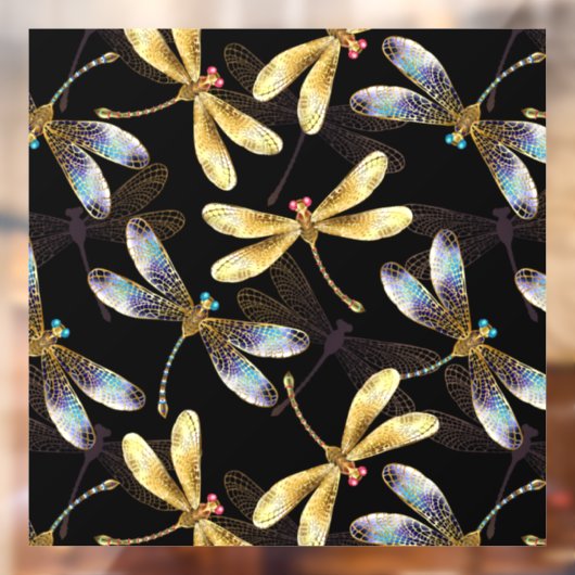 ゴールデントンボのシームレスパターン ウィンドウサイン (シート2)