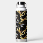 ゴールデントンボのシームレスパターン ウォーターボトル (背面)