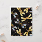 ゴールデントンボのシームレスパターン カード (正面/裏面インサイチュ)