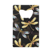 ゴールデントンボのシームレスパターン クレジットカード栓抜き (裏面)