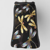 ゴールデントンボのシームレスパターン ゴルフヘッドカバー (回転90)