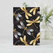 ゴールデントンボのシームレスパターン サンキューカード (スタンド正面)