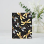 ゴールデントンボのシームレスパターン サンキューカード (スタンド正面)