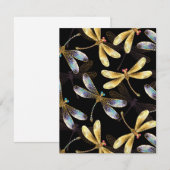 ゴールデントンボのシームレスパターン サンキューカード (正面/裏面)