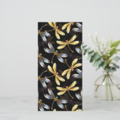 ゴールデントンボのシームレスパターン サンキューカード (スタンド正面)