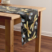 ゴールデントンボのシームレスパターン ショートテーブルランナー (インサイチュ)