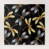 ゴールデントンボのシームレスパターン ジグソーパズル (横)