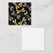 ゴールデントンボのシームレスパターン スクエア名刺 (正面/裏面)