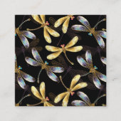 ゴールデントンボのシームレスパターン スクエア名刺 (正面)