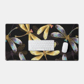 ゴールデントンボのシームレスパターン デスクマット (キーボード&マウス)