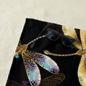 ゴールデントンボのシームレスパターン ビーチタオル (インサイチュ)