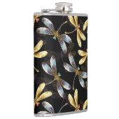 ゴールデントンボのシームレスパターン フラスク (右)