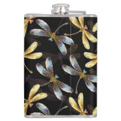 ゴールデントンボのシームレスパターン フラスク (裏面)