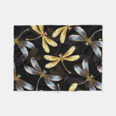 ゴールデントンボのシームレスパターン フリースブランケット (正面(横))