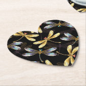 ゴールデントンボのシームレスパターン ペーパーコースター (アングル)