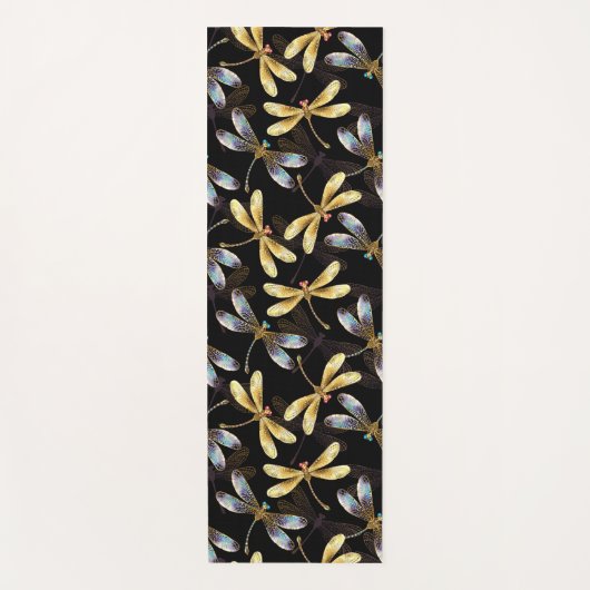 ゴールデントンボのシームレスパターン ヨガマット (正面)