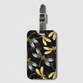 ゴールデントンボのシームレスパターン ラゲッジタグ (正面縦)