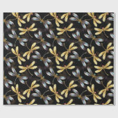 ゴールデントンボのシームレスパターン ラッピングペーパー (フラット)